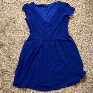 Express sheer flutter sleeve dress